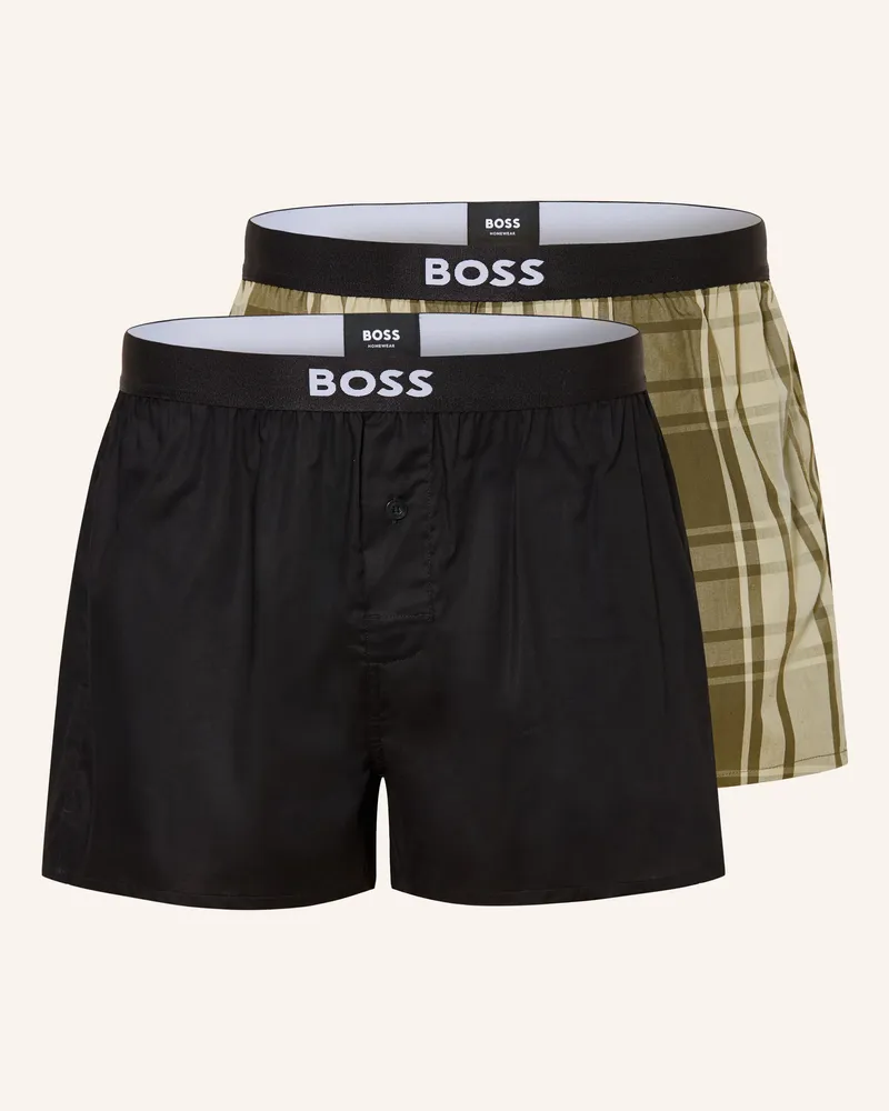 HUGO BOSS 2er-Pack Web-Boxershorts gruen Oliv