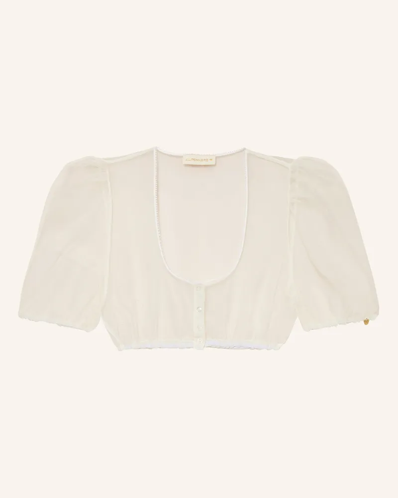 AlpenHERZ Dirndlbluse Sarah Mit Seide weiss Weiss