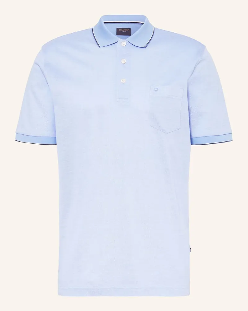 Olymp Piqué-Poloshirt Casual Fit Blau