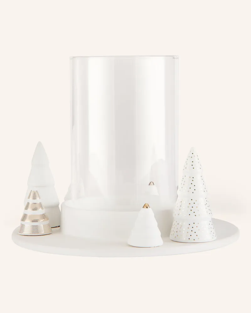 räder Windlicht Tannen weiss Creme