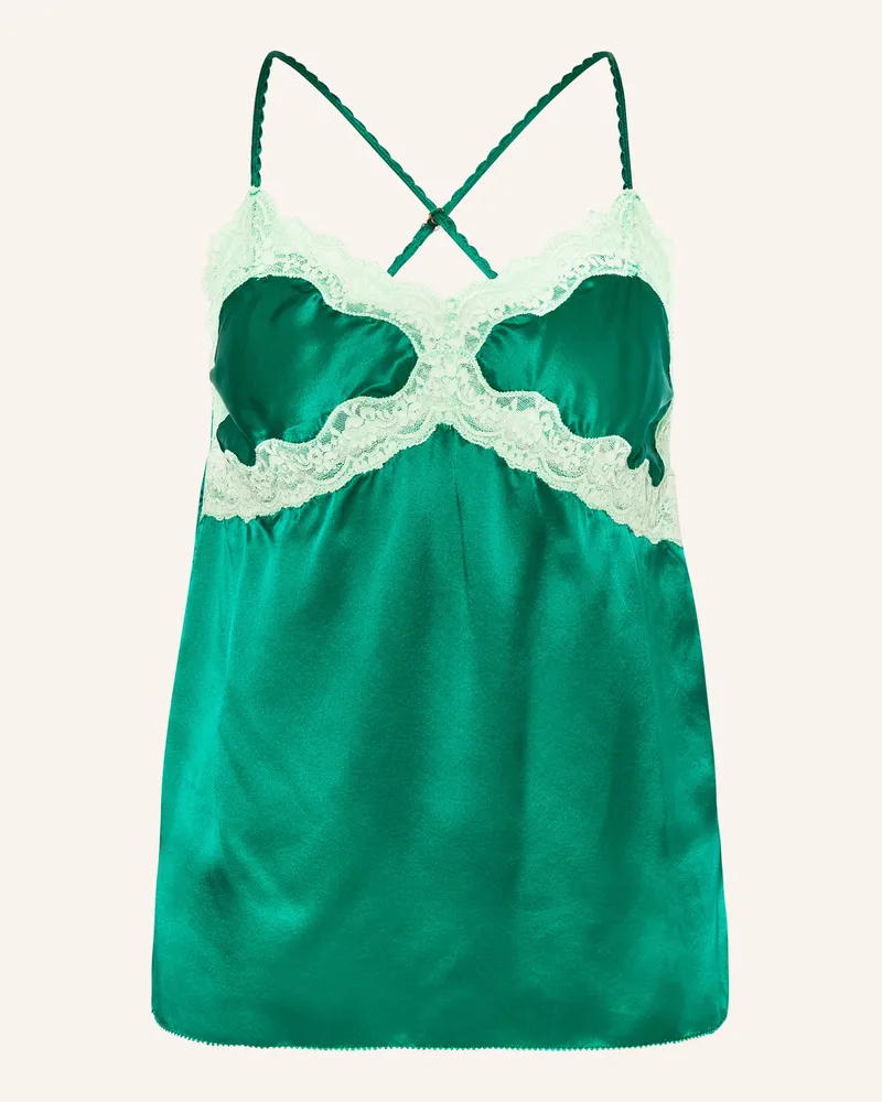 LOVE Stories Schlaftop PANDORA aus Satin Grün