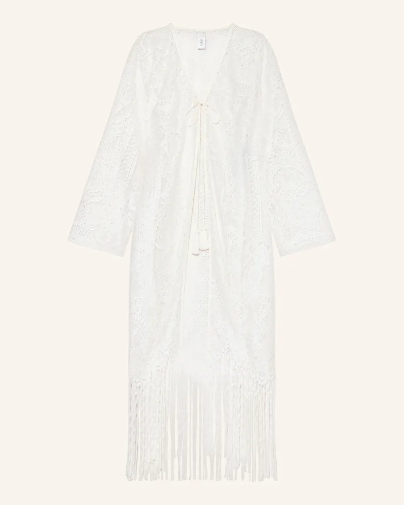 Y.A.S Spitzenkimono weiss Beige