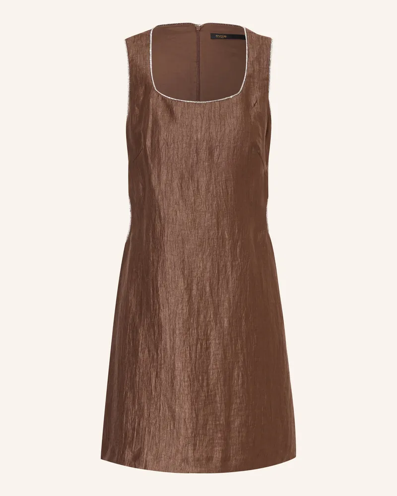 Maje Kleid Mit Leinen Und Cut-Outs braun Braun