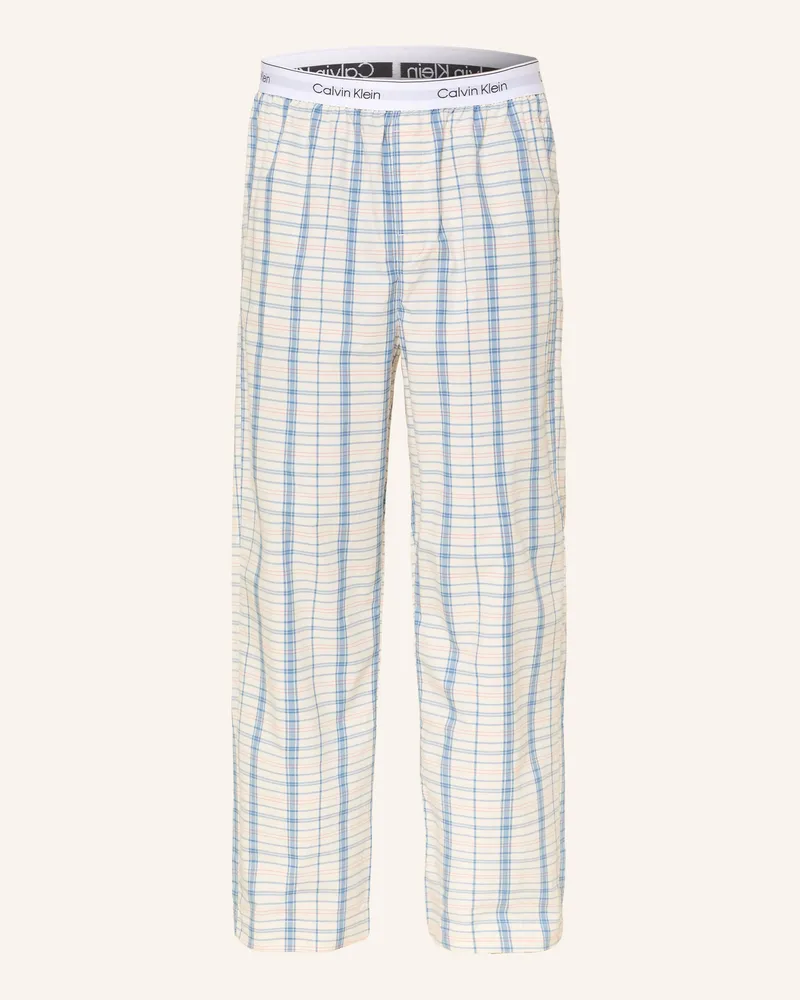 Calvin Klein Schlafhose Cotton Poplin weiss Ecru