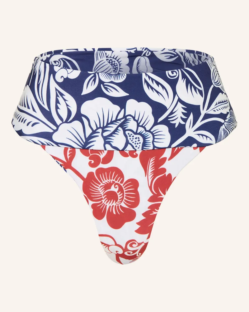 FARM Rio High-Waist-Bikini-Hose CASHEW AND BIRDS Weiss