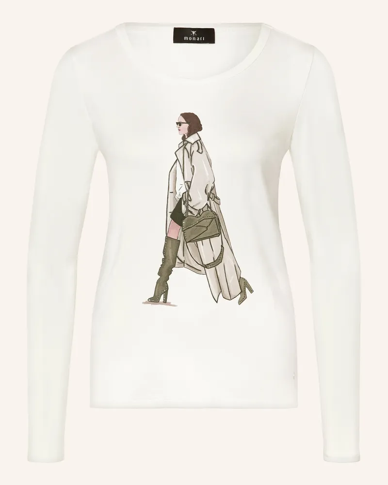 monari Longsleeve mit Schmucksteinen Weiss