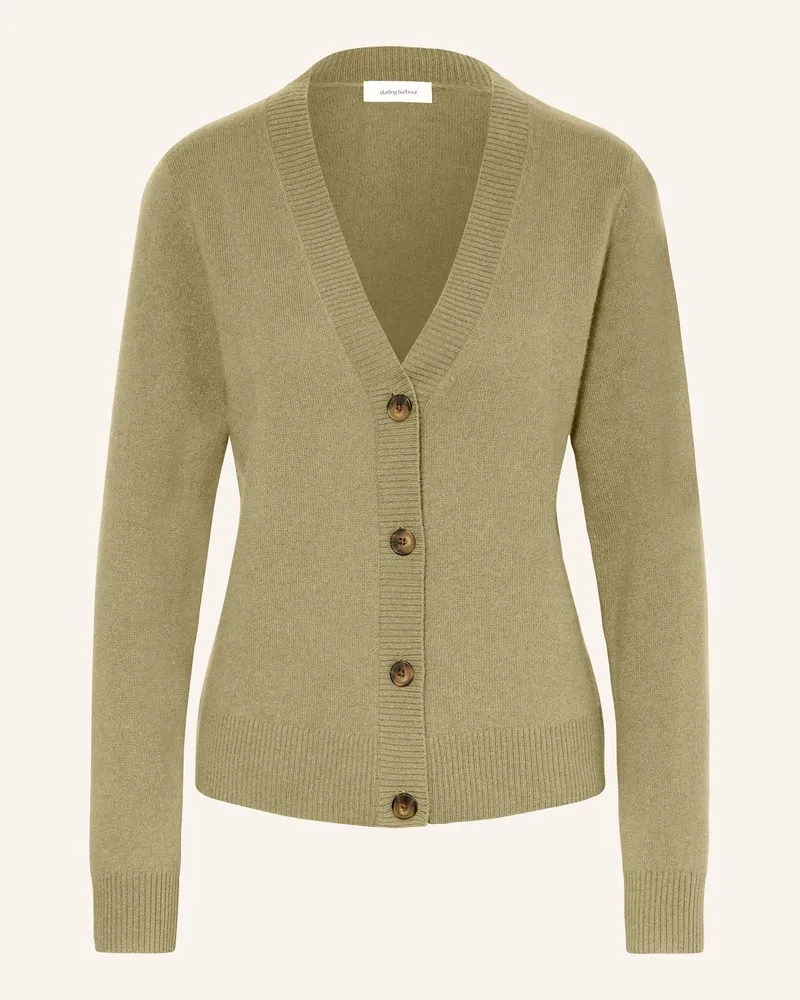 Darling Harbour Strickjacke aus Cashmere Salbei