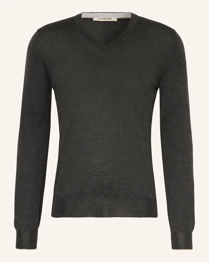FIORONI Cashmere-Pullover mit Seide Dunkelgrau