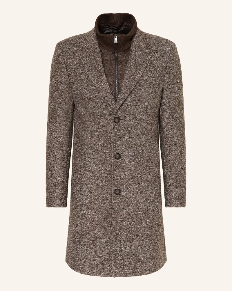 HUGO BOSS Mantel Hyde Mit Herausnehmbarer Blende braun Braun