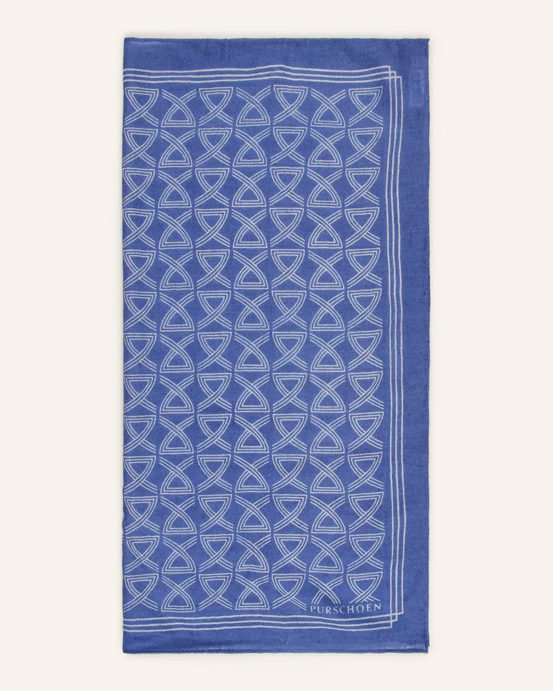 Puschoen Cashmere-Tuch Arabeske blau Blau