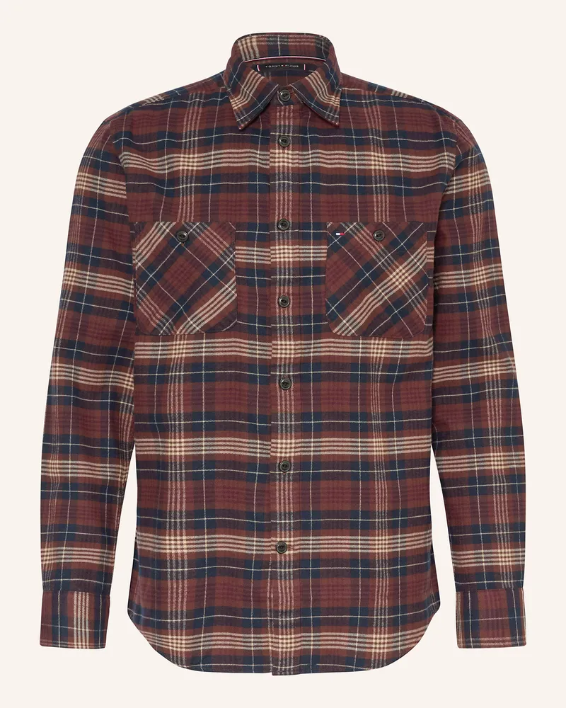 Tommy Hilfiger Flanellhemd Regular Fit Braun