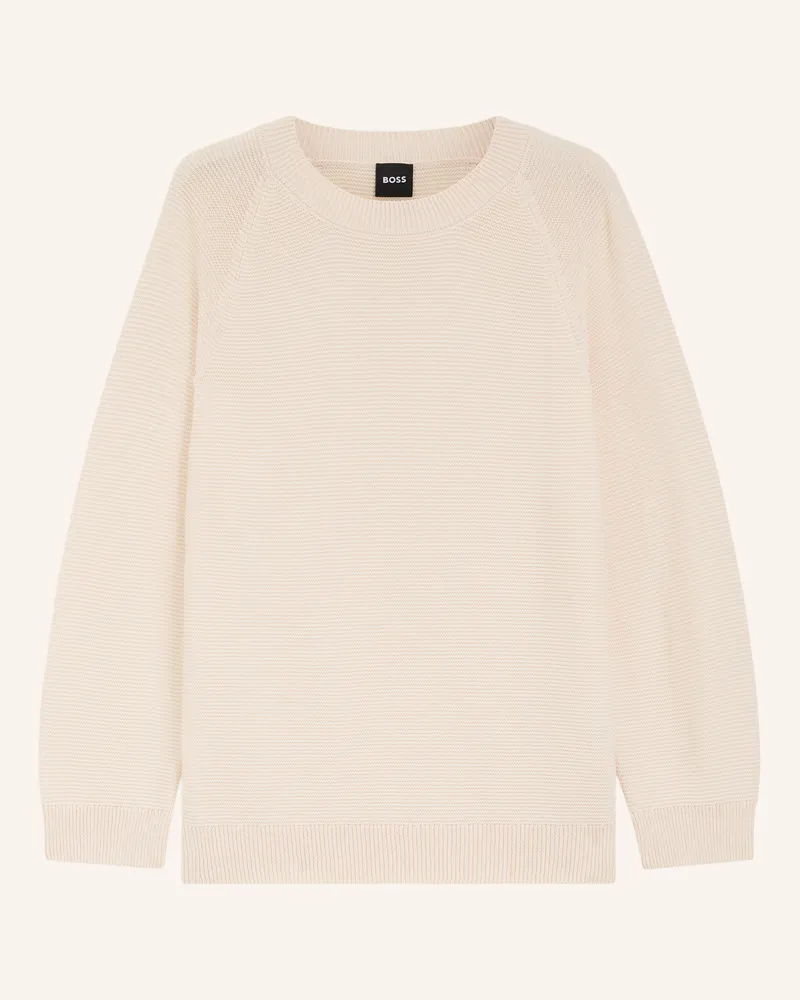 HUGO BOSS Pullover FOVILA Relaxed Fit Weiss