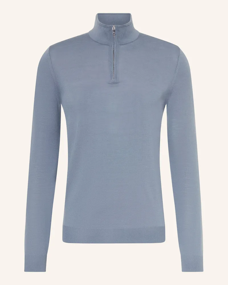 Reiss Troyer BLACKHALL aus Merinowolle Blaugrau