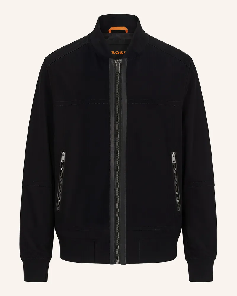 HUGO BOSS Lederjacke JOHICE Regular Fit Schwarz