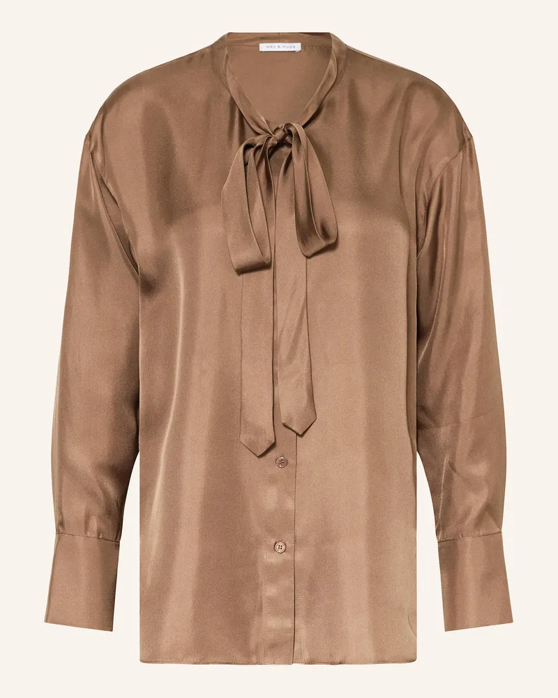 Mrs & HUGS Schluppenbluse Aus Seide braun Braun
