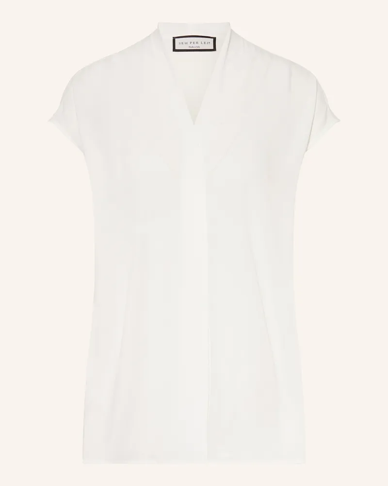SEM PER LEI Blusenshirt Aus Satin weiss 111