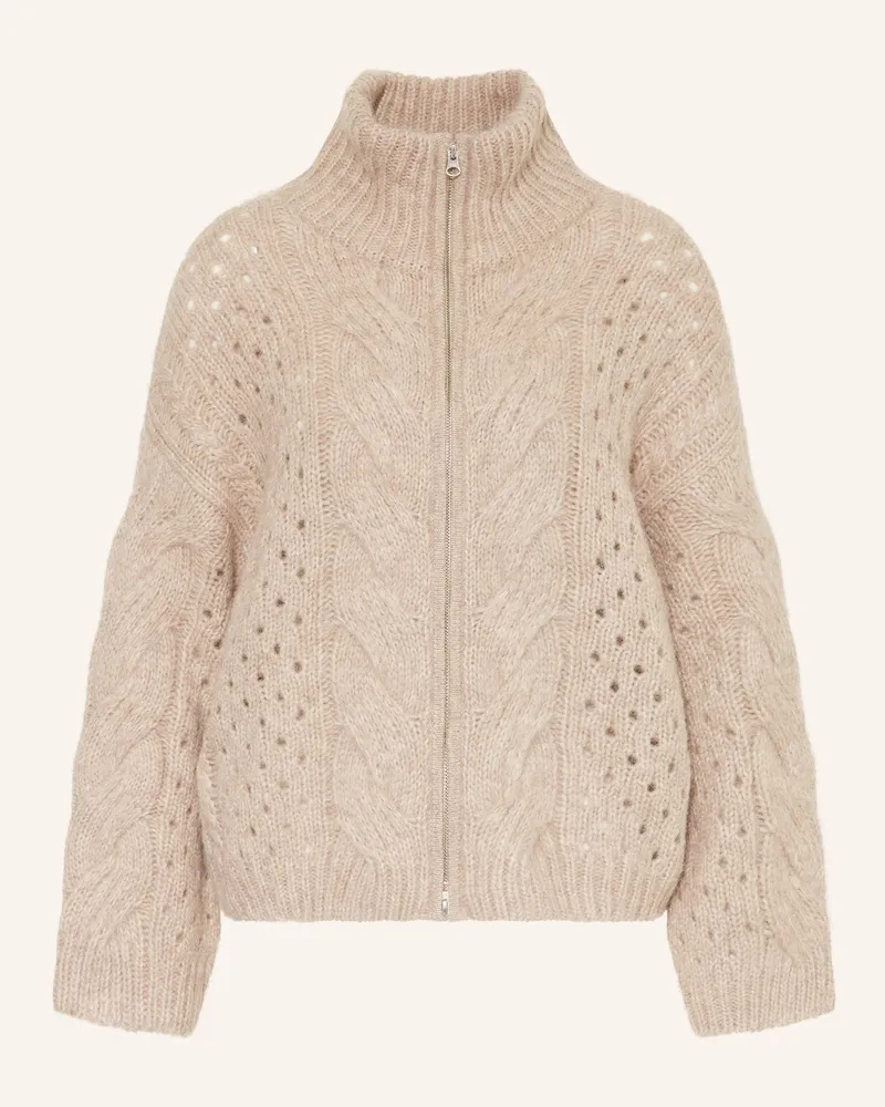 Mrs & HUGS Strickjacke mit Alpaka Beige