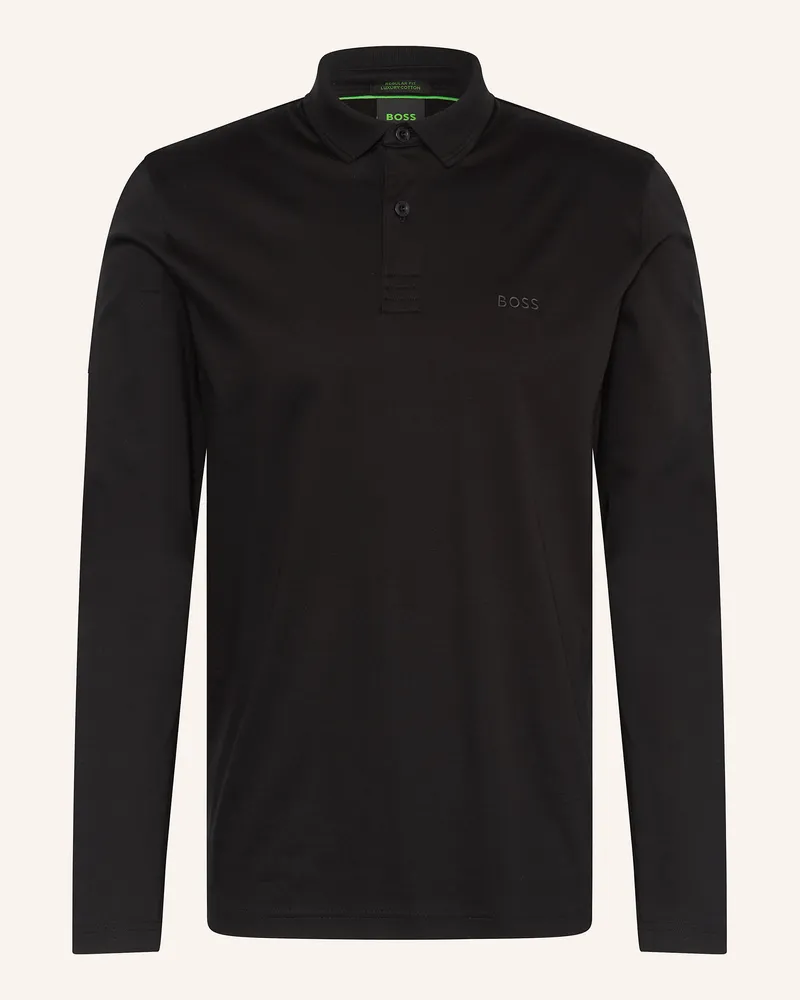 HUGO BOSS Jersey-Poloshirt Pirol Regular Fit schwarz Schwarz