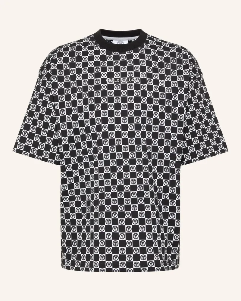Carlo Colucci T-Shirt - Mosaic Legacy Federspiel schwarz Schwarz