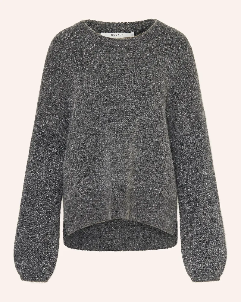Gestuz Pullover Gzalpha Mit Alpaka Und Glitzergarn grau Dunkelgrau