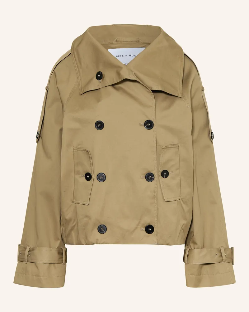 Mrs & HUGS Trench-Jacke beige Khaki