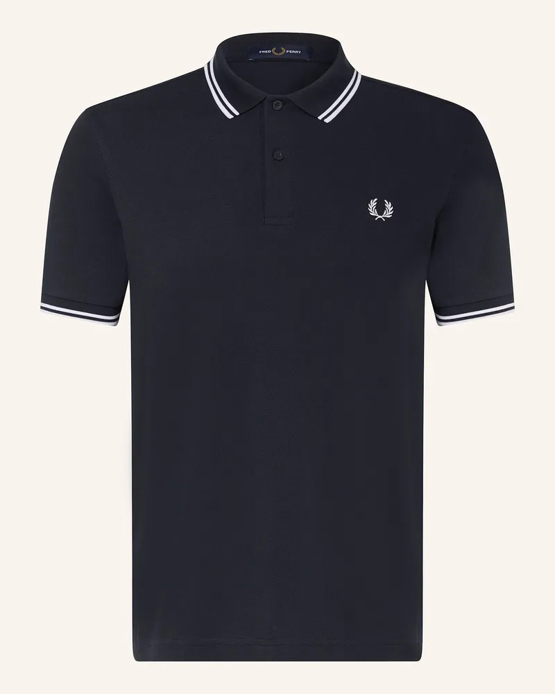 Fred Perry Piqué-Poloshirt blau Dunkelblau