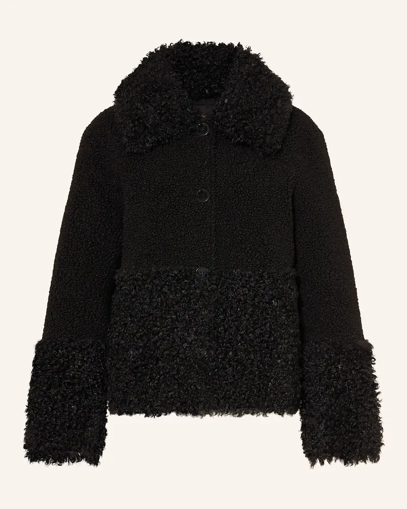 Maje Teddyfell-Jacke Schwarz