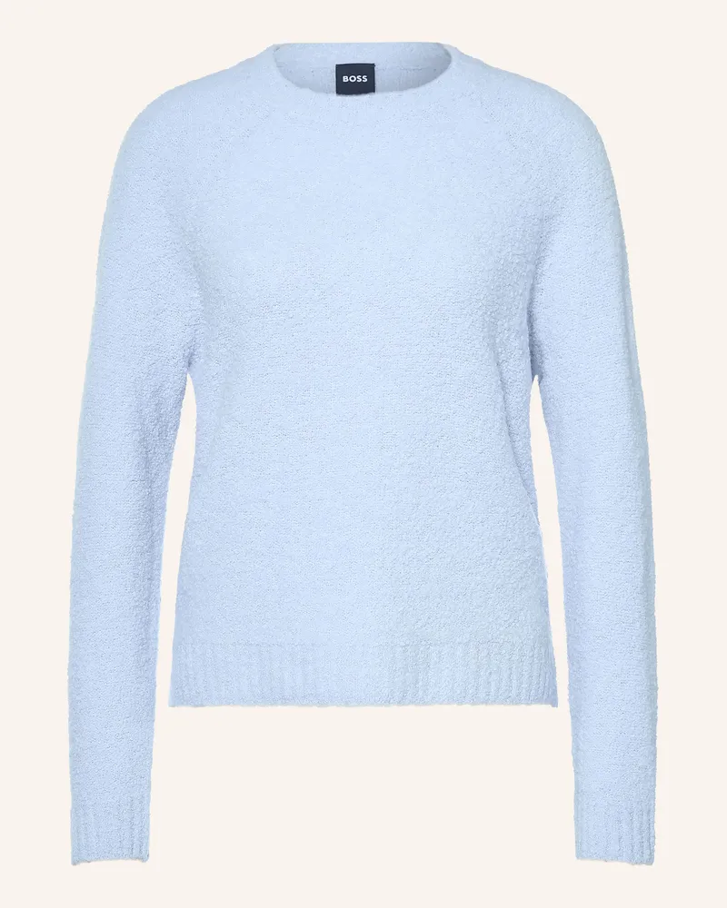HUGO BOSS Bouclé-Pullover Febisana blau Hellblau