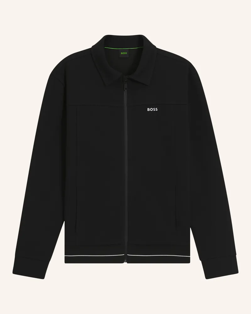 HUGO BOSS Sweatshirt Sw_Member Fz Relaxed Fit schwarz Schwarz