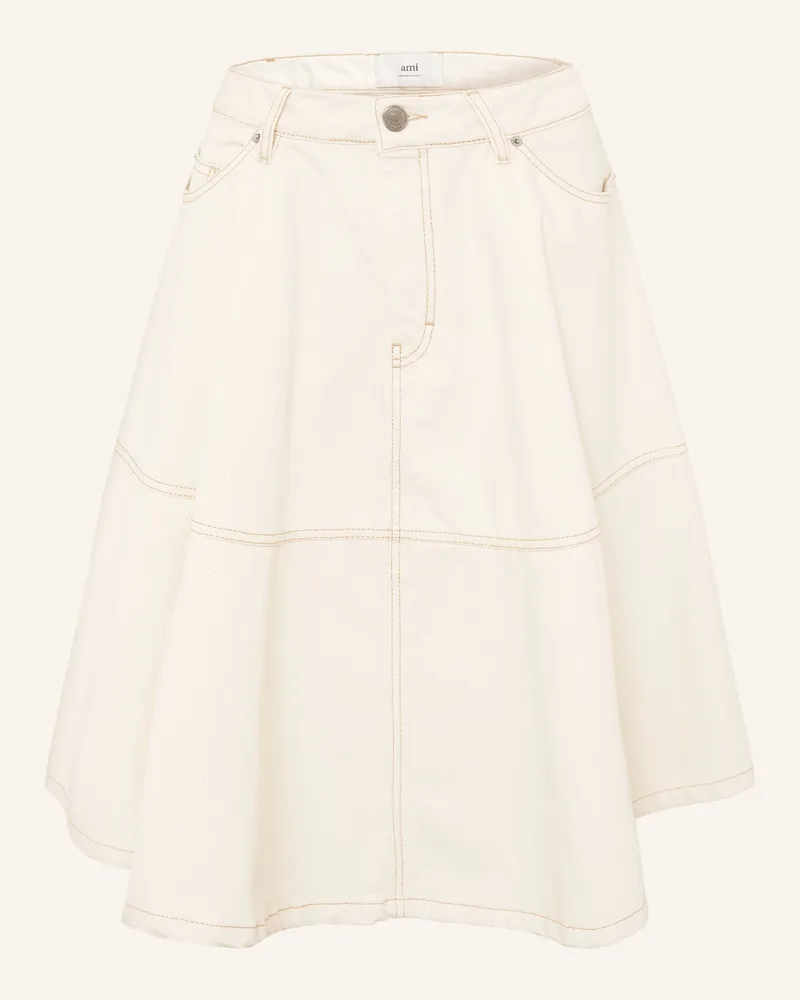 AMI Paris Jeansrock weiss Creme