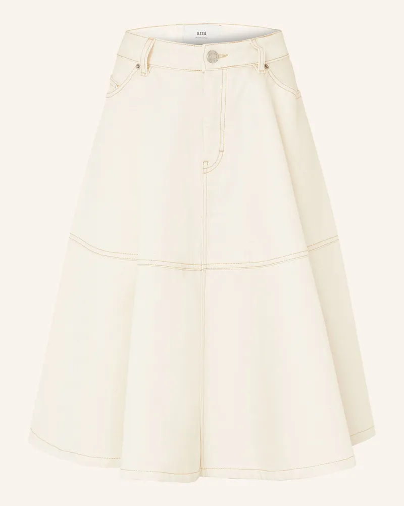 AMI Paris Jeansrock weiss Creme