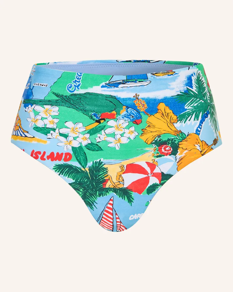 Seafolly Australia High-Waist-Bikini-Hose Viva Vacation blau Hellblau