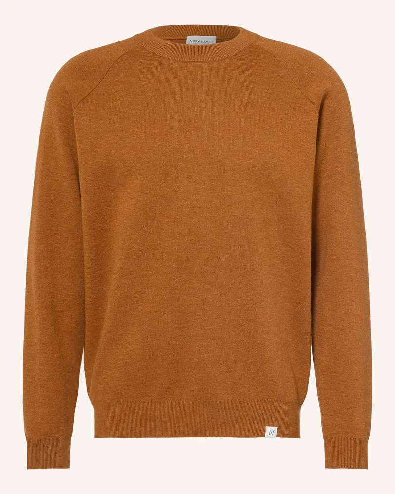 Nowadays Pullover braun Dunkelorange