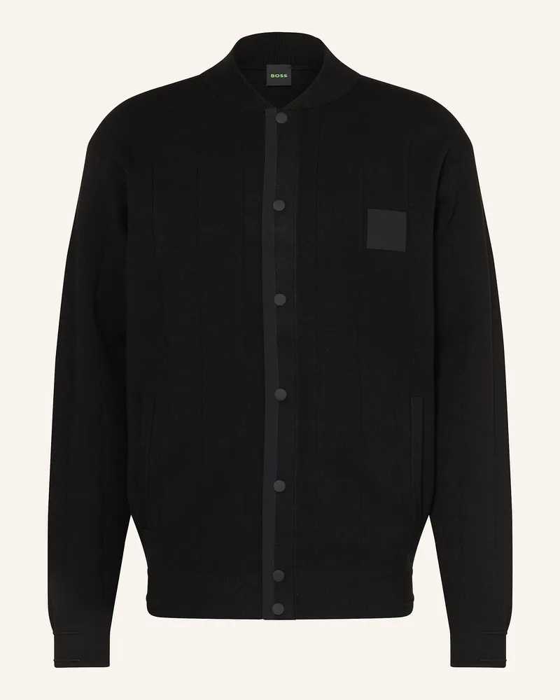 HUGO BOSS Strickjacke Schwarz