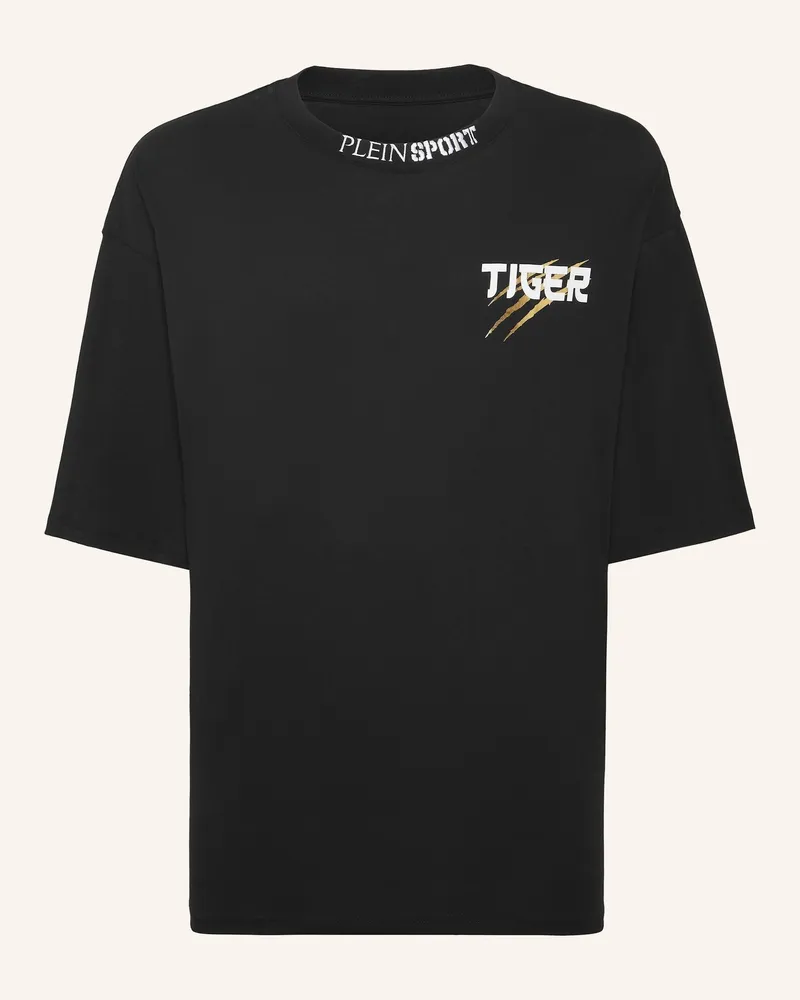 Philipp Plein T-Shirt Rundhalsausschnitt TIGER TOKYO Schwarz