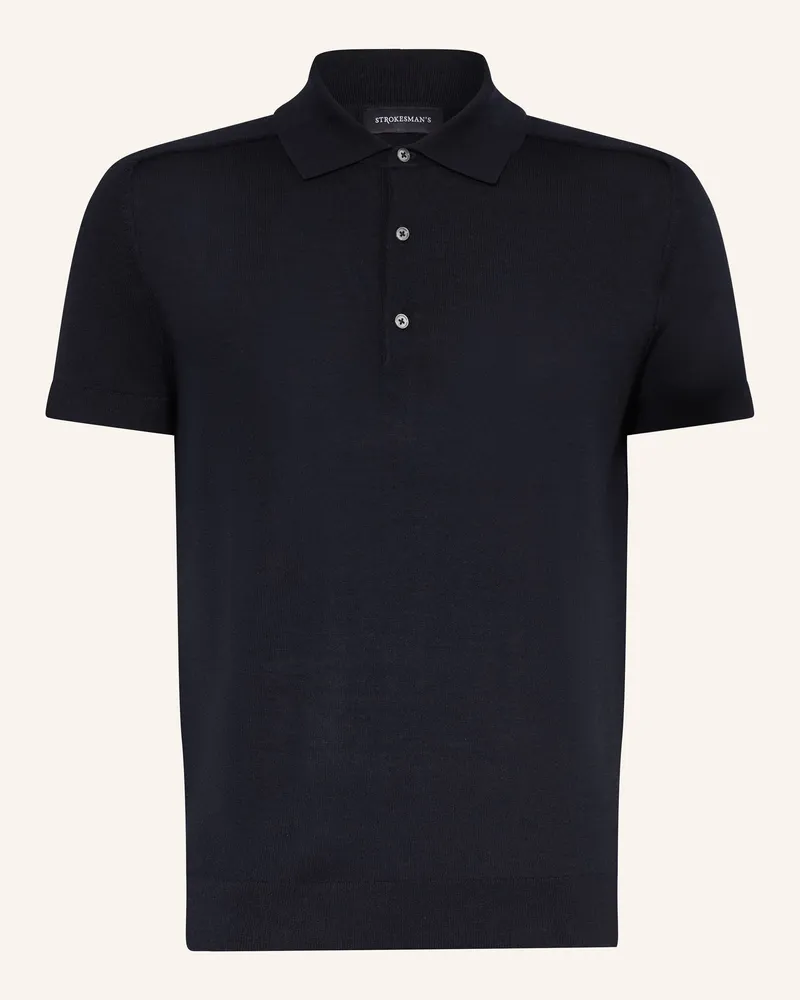 Strokesman's Strokesman Strick-Poloshirt blau Dunkelblau