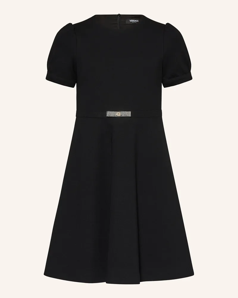 Versace Jerseykleid mit Schmucksteinen Schwarz
