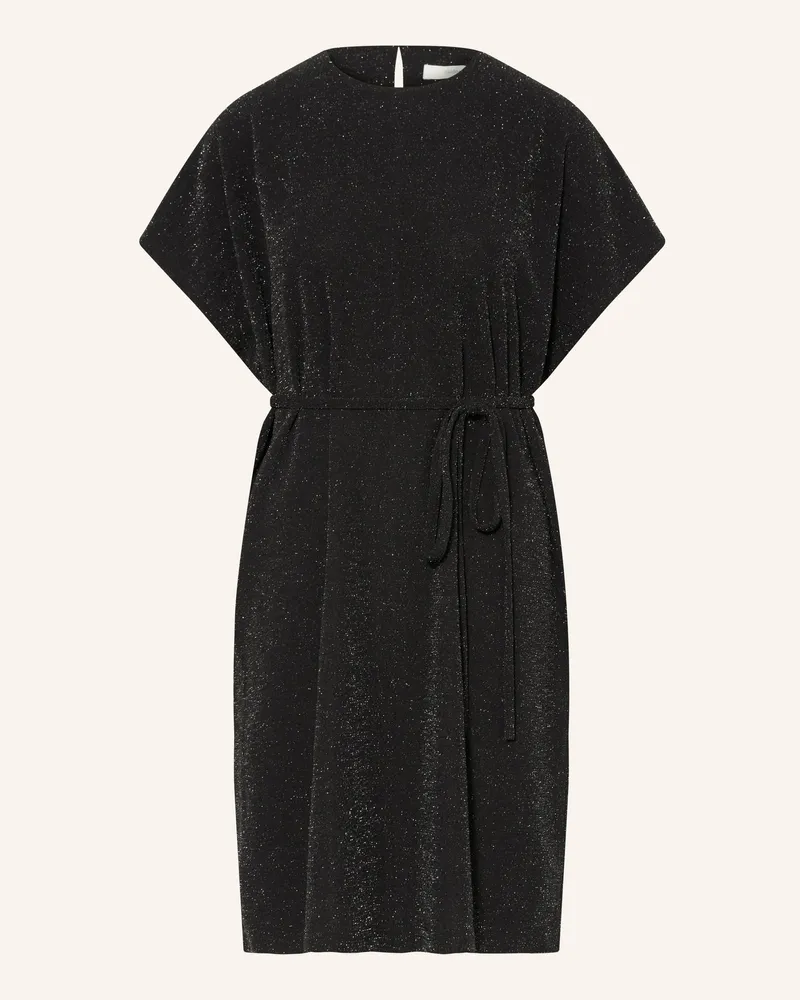 Selected Cocktailkleid mit Glitzergarn Schwarz