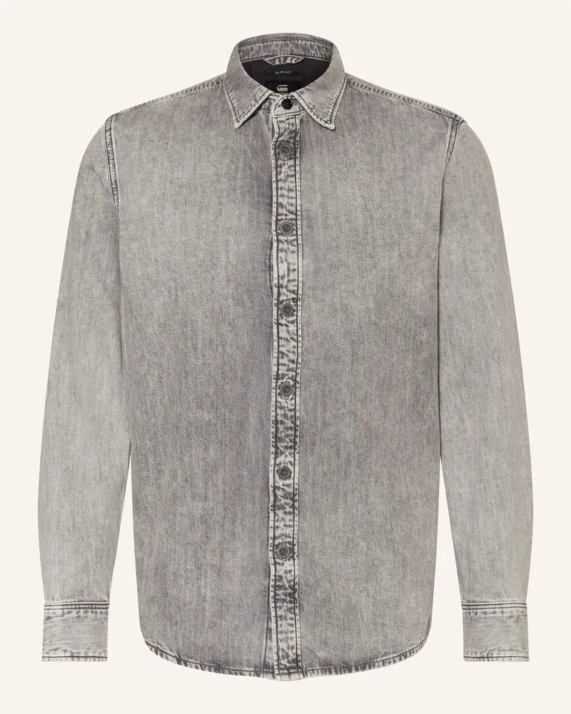G-STAR RAW Jeanshemd Slim Fit grau Hellgrau