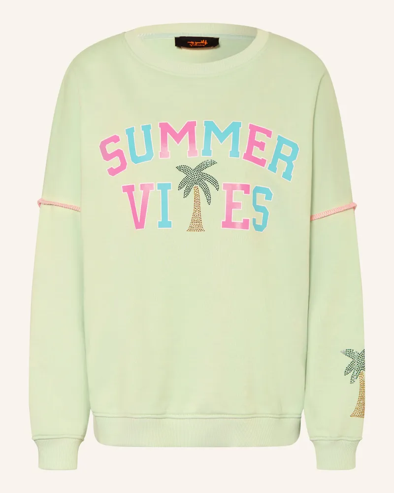 Miss Goodlife Sweatshirt Mit Schmucksteinen gruen Mint