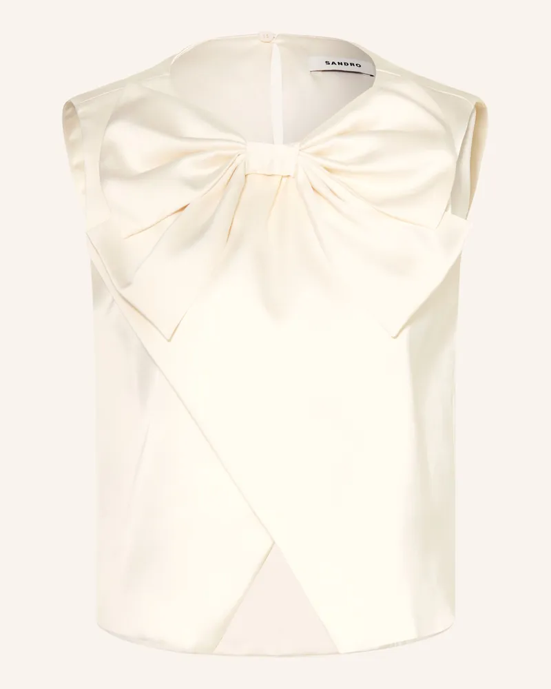 Sandro Blusentop aus Satin Ecru