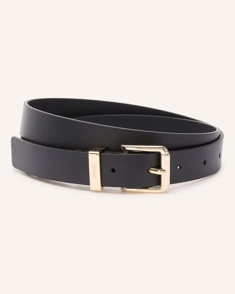 HUGO BOSS Ledergürtel Palm schwarz Schwarz