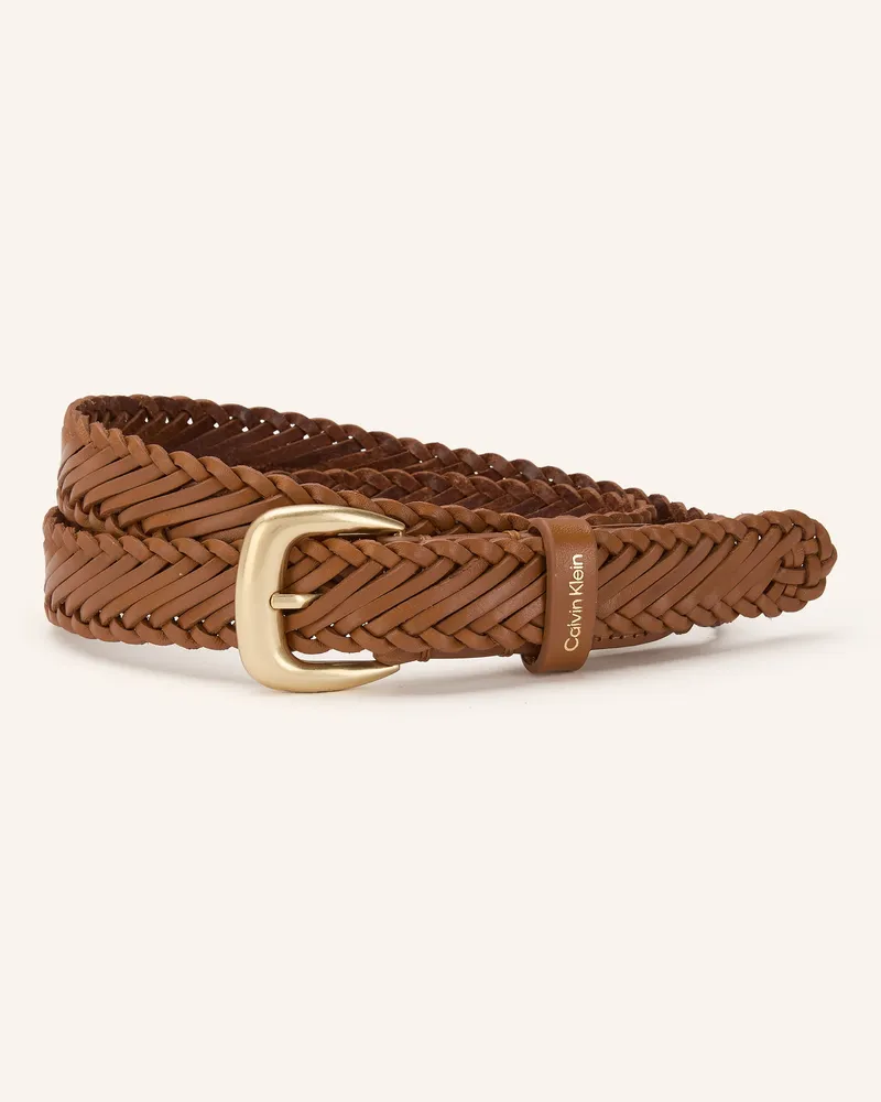 Calvin Klein Flechtgürtel Aus Leder braun Braun