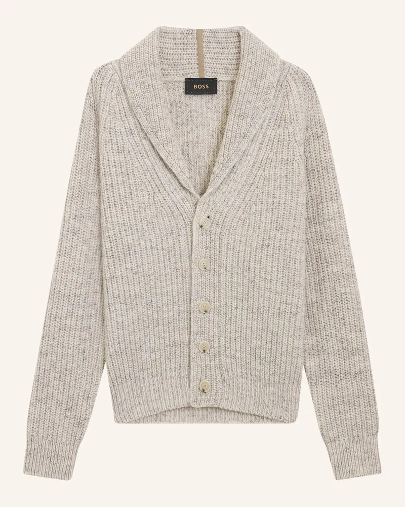 HUGO BOSS Strickjacke L-UMONZA Regular Fit Weiss