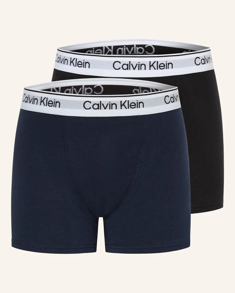 Calvin Klein 2er-Pack Boxershorts Icon Cotton Stretch schwarz Dunkelblau