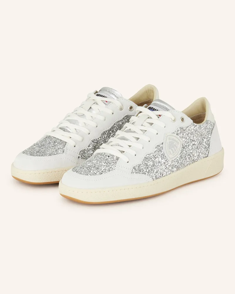Blauer Sneaker OLYMPIA Silber