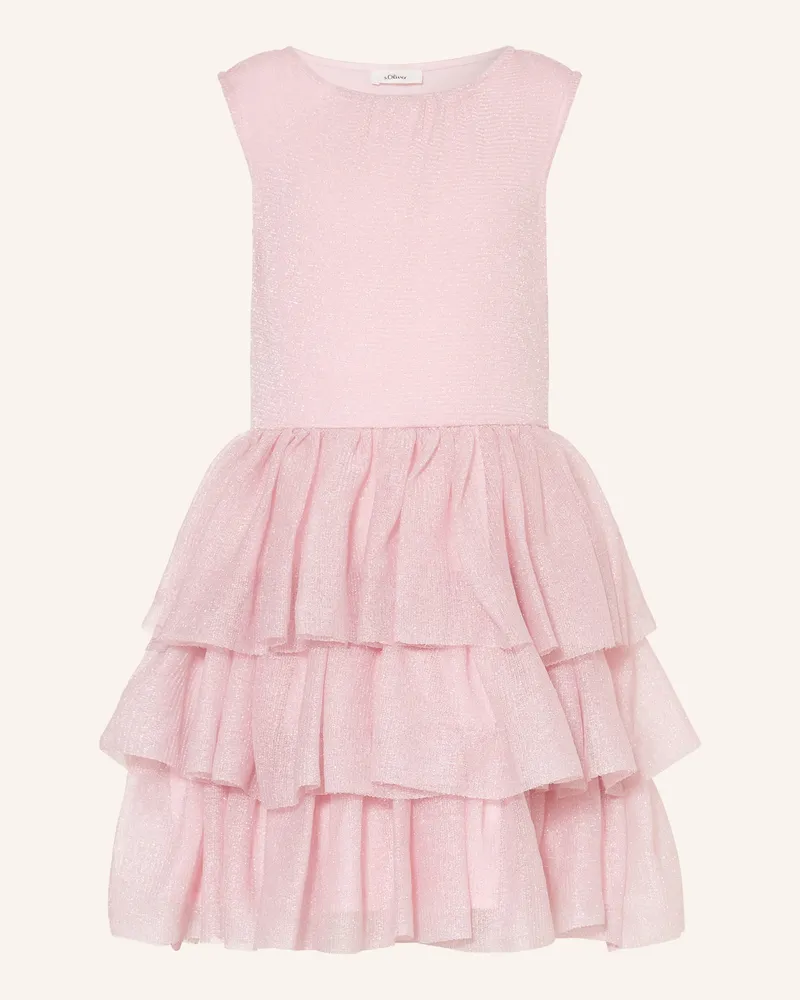 S.Oliver Kleid Mit Glitzergarn rosa Hellrosa
