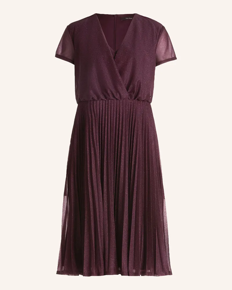 Vera Mont Cocktailkleid mit Glitzergarn und Plissee Dunkellila