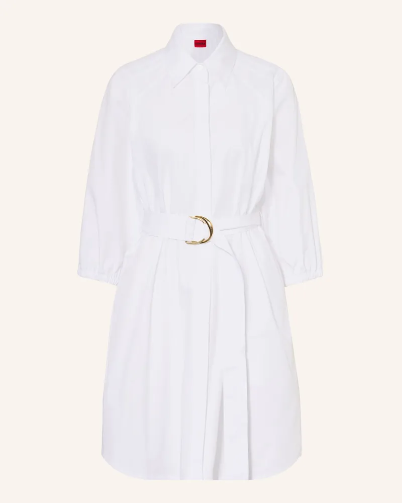 HUGO BOSS Hemdblusenkleid Kiloni Mit 3/4-Arm weiss Weiss