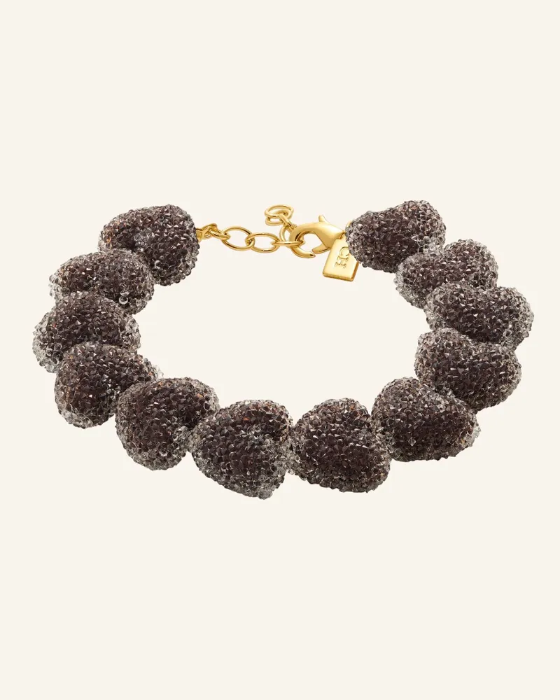 CRYSTAL HAZE Armbänder Jelly Heart Chocolate By Glambou gold Gold